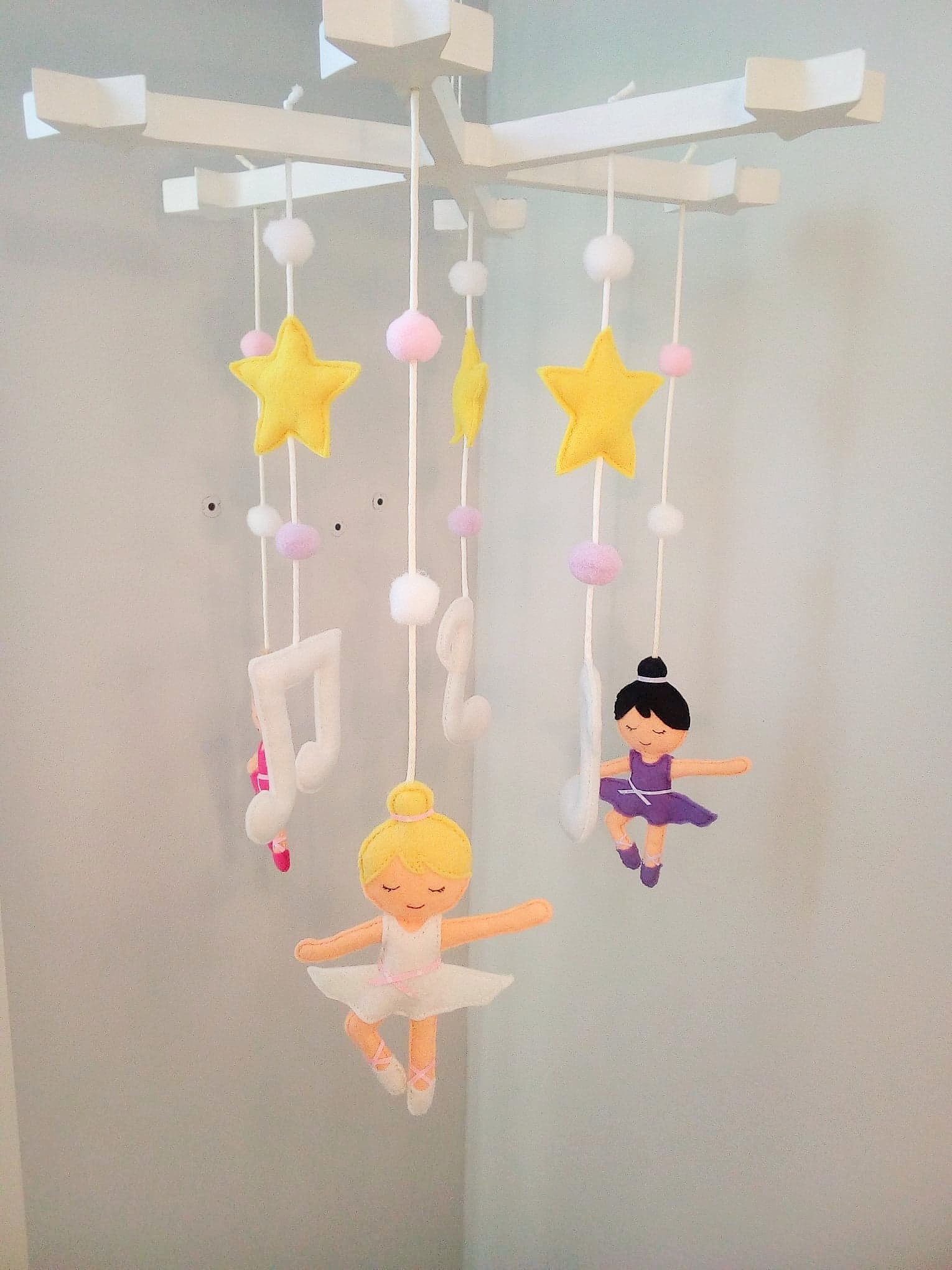 Mobile Bebe Mobile Danseuse Suspension De Berceau Decoration Chambre Bebe Note De Musique Etoile